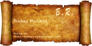 Buday Roland névjegykártya